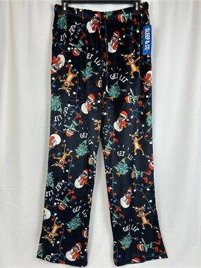 *NEW* Sueded Fleece Pajama Pants Christmas “Get Lit” Men’s M
